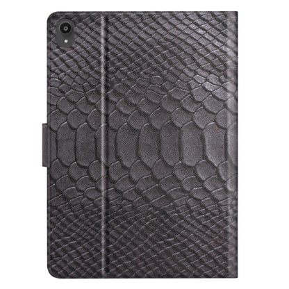 For Lenovo Tab P11 Solid Color Crocodile Texture Leather Smart Tablet Case(Black) - Lenovo by buy2fix | Online Shopping UK | buy2fix
