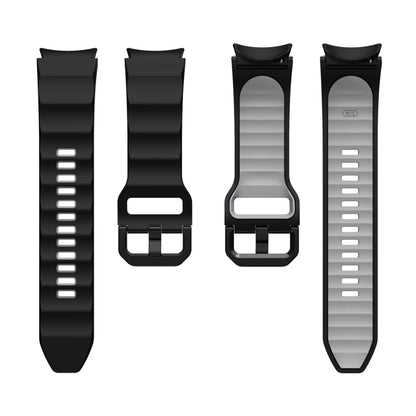 For Samsung Galaxy Watch5 Pro Wave Two Color Silicone Watch Band(Black Grey) - Watch Bands by buy2fix | Online Shopping UK | buy2fix