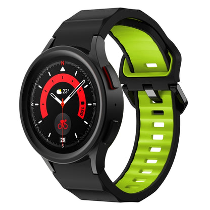 For Samsung Galaxy Watch5 Pro Wave Two Color Silicone Watch Band(Black Green) by buy2fix