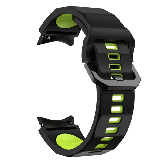 For Samsung Galaxy Watch5 Pro Wave Two Color Silicone Watch Band(Black Green) - Watch Bands by buy2fix | Online Shopping UK | buy2fix