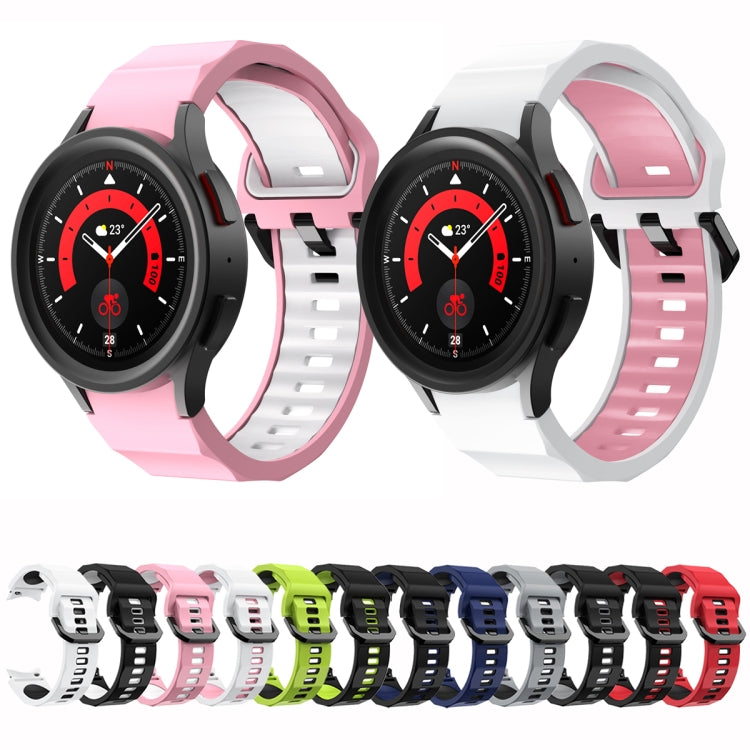 For Samsung Galaxy Watch5 Pro Wave Two Color Silicone Watch Band(Black Grey) - Watch Bands by buy2fix | Online Shopping UK | buy2fix