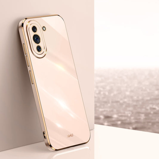 For Huawei nova 10 XINLI Straight Edge 6D Electroplate TPU Phone Case(Pink) - Huawei Cases by XINLI | Online Shopping UK | buy2fix