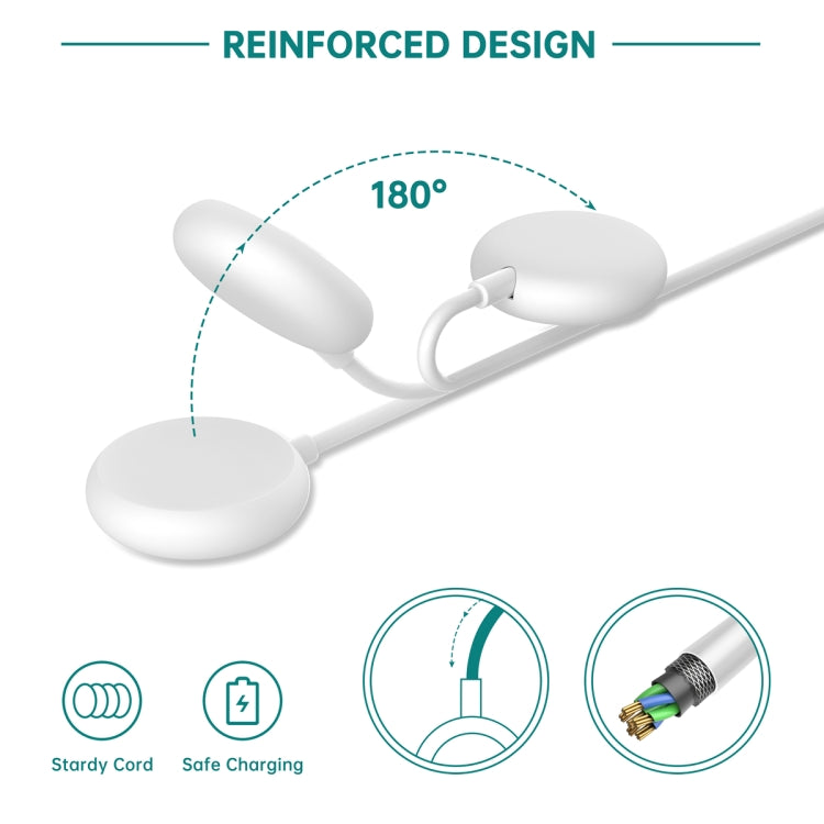 For Google Pixel Watch Type-C Port Smart Watch Magnetic Charging Cable, Length: 1m(White) - Other by buy2fix | Online Shopping UK | buy2fix
