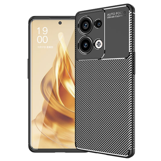 For OPPO Reno9 Pro+ Carbon Fiber Texture Shockproof TPU Phone Case(Black) - OPPO Cases by buy2fix | Online Shopping UK | buy2fix