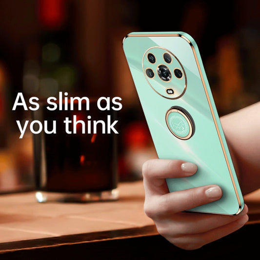 For Honor 70 Pro XINLI Straight Edge 6D Electroplate TPU Phone Case with Ring Holder(White) by buy2fix