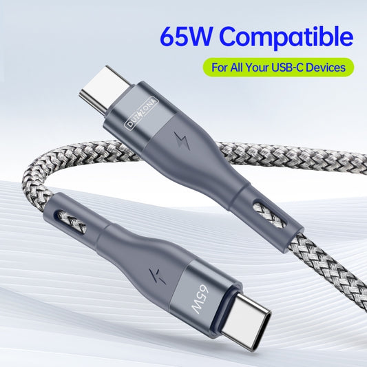 DUZZONA A2 PD 65W USB-C / Type-C to Type-C Fast Charging Data Cable, Length: 1m(Grey) - USB-C & Type-C Cable by DUZZONA | Online Shopping UK | buy2fix