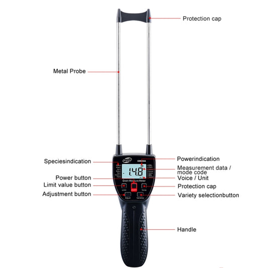 BENETECH GM650A Grain Moisture Meter, Battery Not Included - PH & Moisture Meter by BENETECH | Online Shopping UK | buy2fix