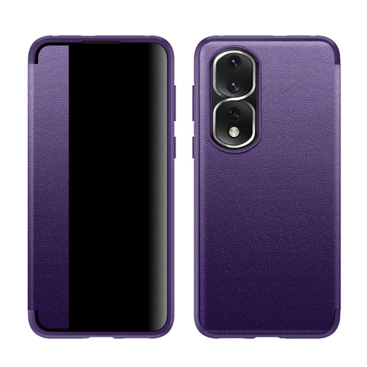For Honor 80 Pro Leather + TPU Frame Shockproof Phone Case(Purple) - Honor Cases by buy2fix | Online Shopping UK | buy2fix