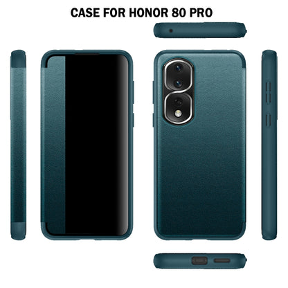 For Honor 80 Pro Leather + TPU Frame Shockproof Phone Case(Purple) - Honor Cases by buy2fix | Online Shopping UK | buy2fix