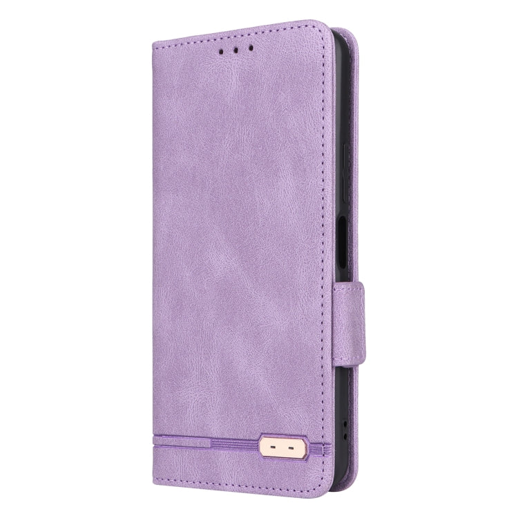 For vivo Y16 4G Magnetic Clasp Flip Leather Phone Case(Purple) - vivo Cases by buy2fix | Online Shopping UK | buy2fix