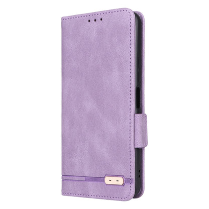 For vivo Y16 4G Magnetic Clasp Flip Leather Phone Case(Purple) - vivo Cases by buy2fix | Online Shopping UK | buy2fix