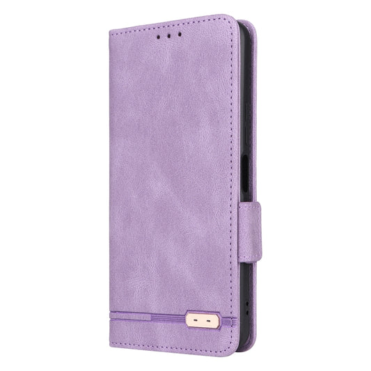 For vivo Y16 4G Magnetic Clasp Flip Leather Phone Case(Purple) - vivo Cases by buy2fix | Online Shopping UK | buy2fix
