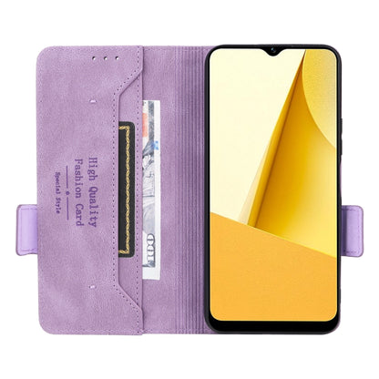 For vivo Y16 4G Magnetic Clasp Flip Leather Phone Case(Purple) - vivo Cases by buy2fix | Online Shopping UK | buy2fix