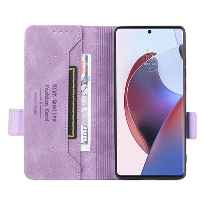 For Motorola Edge 30 Ultra / Moto X30 Pro Magnetic Clasp Flip Leather Phone Case(Purple) - Motorola Cases by buy2fix | Online Shopping UK | buy2fix