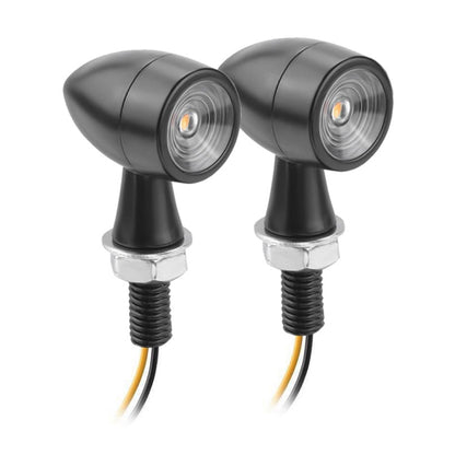 For Kawasaki / Suzuki / Yamaha / Honda T-S002 1 Pair Motorcycle LED Mini Turn Signal Metal Retro Signal Light - Signal Lights by buy2fix | Online Shopping UK | buy2fix