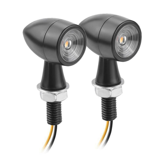 For Kawasaki / Suzuki / Yamaha / Honda T-S002 1 Pair Motorcycle LED Mini Turn Signal Metal Retro Signal Light - Signal Lights by buy2fix | Online Shopping UK | buy2fix