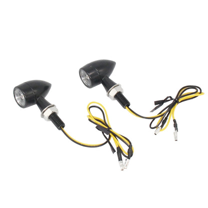 For Kawasaki / Suzuki / Yamaha / Honda T-S002 1 Pair Motorcycle LED Mini Turn Signal Metal Retro Signal Light - Signal Lights by buy2fix | Online Shopping UK | buy2fix