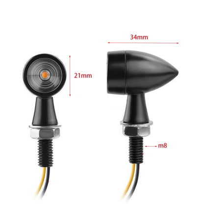 For Kawasaki / Suzuki / Yamaha / Honda T-S002 1 Pair Motorcycle LED Mini Turn Signal Metal Retro Signal Light - Signal Lights by buy2fix | Online Shopping UK | buy2fix