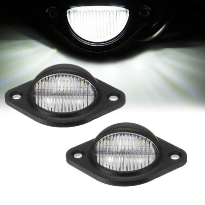 2pcs Car 3LED Round License Plate Light - License Plate Lights by buy2fix | Online Shopping UK | buy2fix