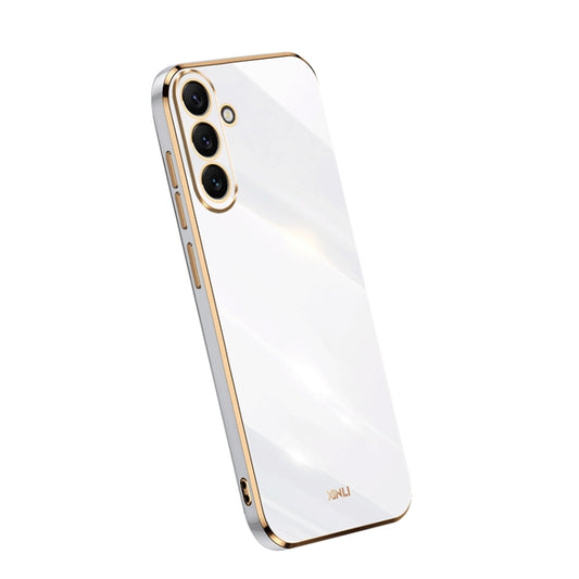 For Samsung Galaxy A54 5G XINLI Straight Edge 6D Electroplate TPU Phone Case(White) - Galaxy Phone Cases by XINLI | Online Shopping UK | buy2fix