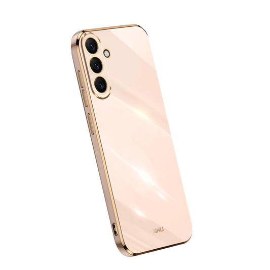 For Samsung Galaxy A54 5G XINLI Straight Edge 6D Electroplate TPU Phone Case(Pink) - Galaxy Phone Cases by XINLI | Online Shopping UK | buy2fix