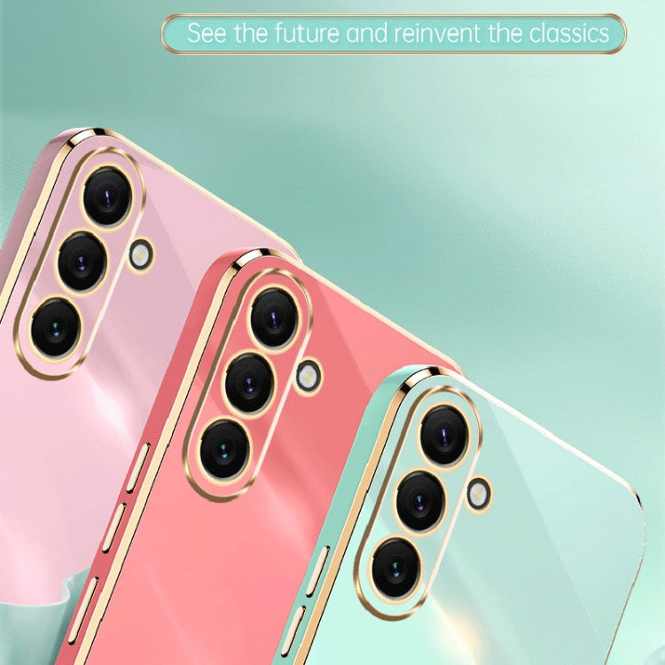 For Samsung Galaxy A54 5G XINLI Straight Edge 6D Electroplate TPU Phone Case(Pink) - Galaxy Phone Cases by XINLI | Online Shopping UK | buy2fix