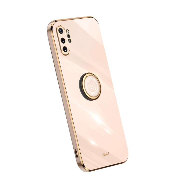 For Samsung Galaxy Note10+ XINLI Straight Edge Electroplate TPU Phone Case with Ring(Pink) - Galaxy Phone Cases by XINLI | Online Shopping UK | buy2fix