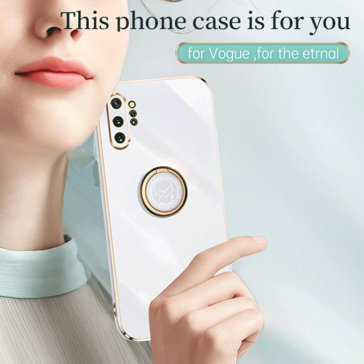 For Samsung Galaxy Note10+ XINLI Straight Edge Electroplate TPU Phone Case with Ring(Pink) - Galaxy Phone Cases by XINLI | Online Shopping UK | buy2fix