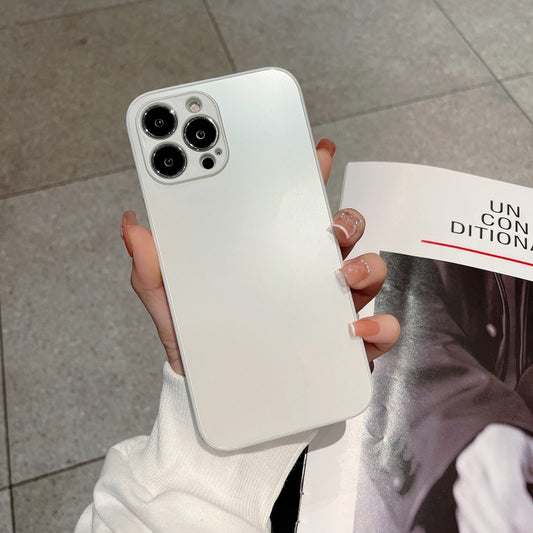 For iPhone 12 Pro Frosted Tempered Glass Phone Case(White) - iPhone 12 / 12 Pro Cases by buy2fix | Online Shopping UK | buy2fix