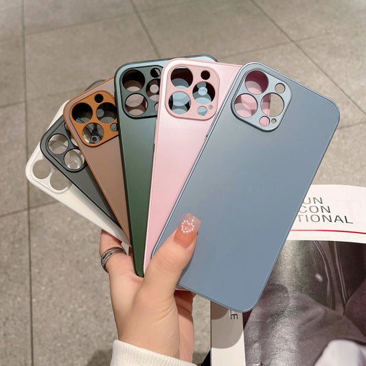 For iPhone 12 Pro Frosted Tempered Glass Phone Case(White) - iPhone 12 / 12 Pro Cases by buy2fix | Online Shopping UK | buy2fix