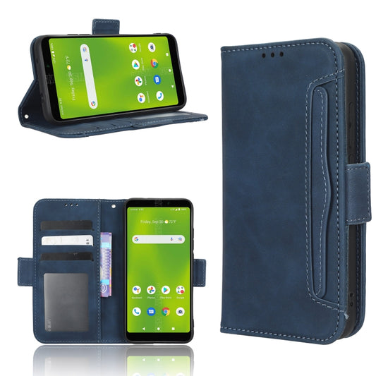 For Cricket Debut Smart Skin Feel Calf Texture Card Slots Leather Phone Case(Blue) - More Brand by buy2fix | Online Shopping UK | buy2fix