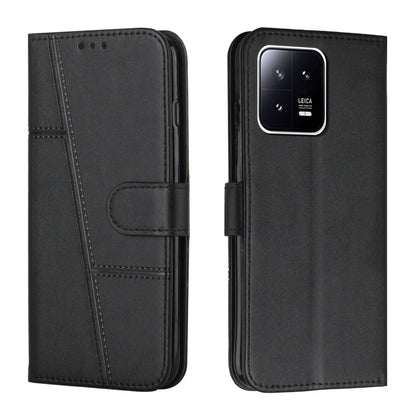For Xiaomi 13 Pro Stitching Calf Texture Buckle Leather Phone Case(Black) - Xiaomi Cases by buy2fix | Online Shopping UK | buy2fix
