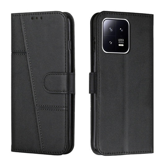 For Xiaomi 13 Pro Stitching Calf Texture Buckle Leather Phone Case(Black) - Xiaomi Cases by buy2fix | Online Shopping UK | buy2fix