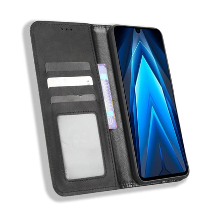 For Tecno Pova 4 Pro Magnetic Buckle Retro Texture Leather Phone Case(Black) by buy2fix