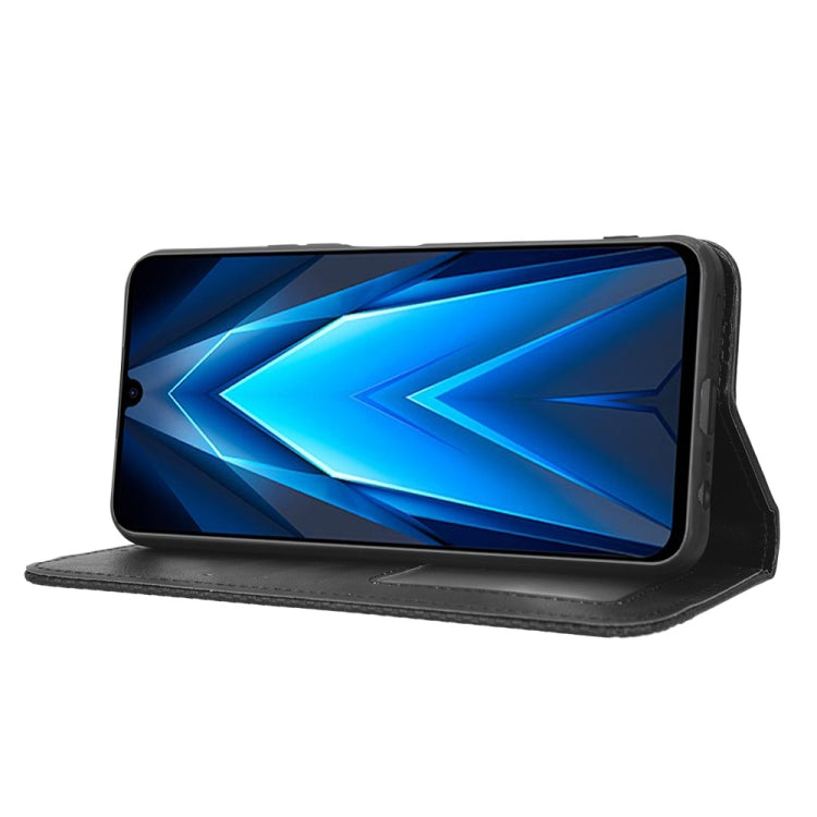 For Tecno Pova 4 Pro Magnetic Buckle Retro Texture Leather Phone Case(Black) by buy2fix