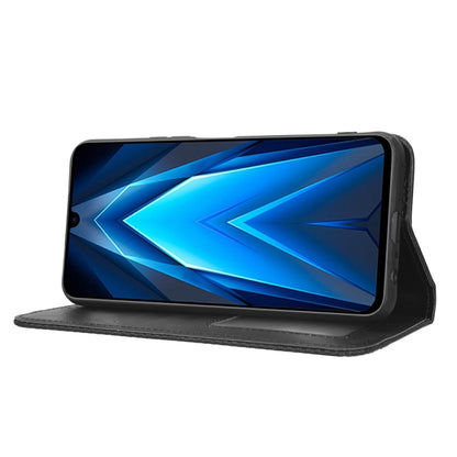 For Tecno Pova 4 Pro Magnetic Buckle Retro Texture Leather Phone Case(Black) by buy2fix