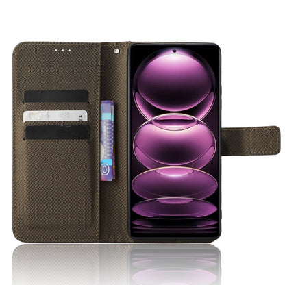 For Xiaomi Redmi Note 12 Pro+ China Diamond Texture Leather Phone Case(Brown) by buy2fix