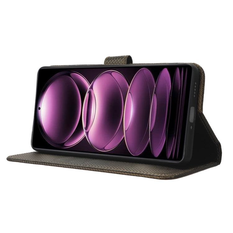 For Xiaomi Redmi Note 12 Pro+ China Diamond Texture Leather Phone Case(Brown) by buy2fix