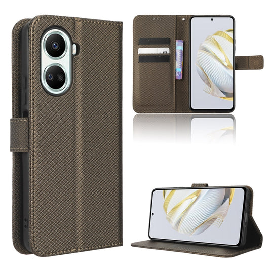 For Huawei nova 10 SE Diamond Texture Leather Phone Case(Brown) - Huawei Cases by buy2fix | Online Shopping UK | buy2fix