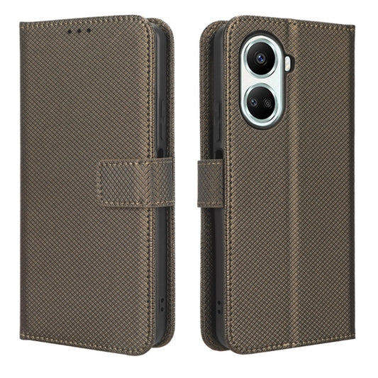 For Huawei nova 10 SE Diamond Texture Leather Phone Case(Brown) - Huawei Cases by buy2fix | Online Shopping UK | buy2fix
