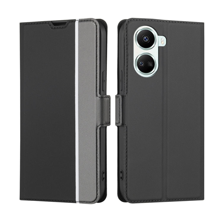 For Huawei nova 10 SE Twill Texture Side Buckle Leather Phone Case(Black) - Huawei Cases by buy2fix | Online Shopping UK | buy2fix