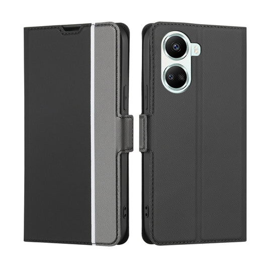 For Huawei nova 10 SE Twill Texture Side Buckle Leather Phone Case(Black) - Huawei Cases by buy2fix | Online Shopping UK | buy2fix