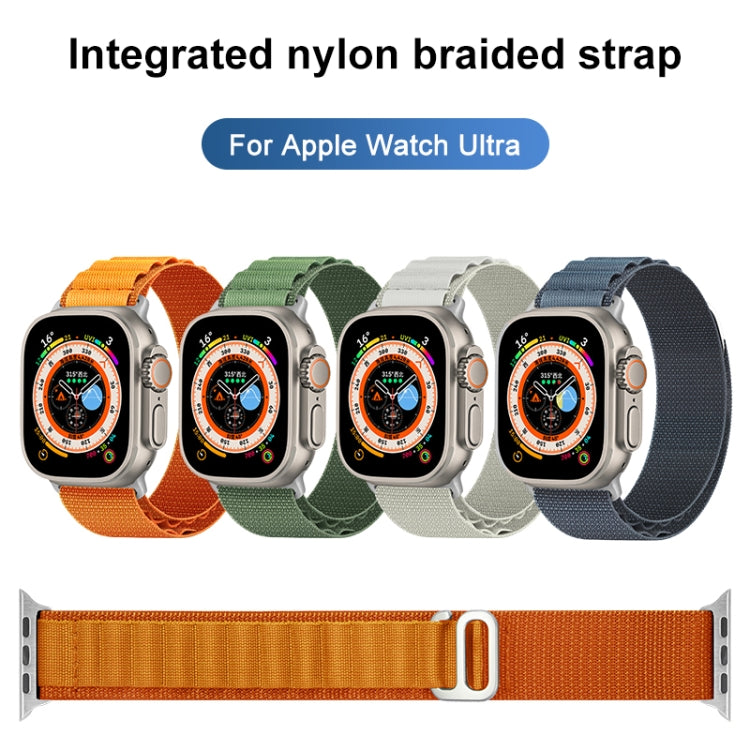 Nylon Loop Watch Band For Apple Watch Ultra 49mm&Watch Ultra 2 49mm / Series 9&8&7 45mm / SE 3&SE 2&6&SE&5&4 44mm / 3&2&1 42mm(Beige) - Watch Bands by buy2fix | Online Shopping UK | buy2fix