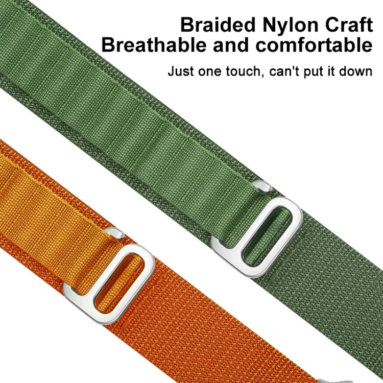 Nylon Loop Watch Band For Apple Watch Ultra 49mm&Watch Ultra 2 49mm / Series 9&8&7 45mm / SE 3&SE 2&6&SE&5&4 44mm / 3&2&1 42mm(Beige) - Watch Bands by buy2fix | Online Shopping UK | buy2fix
