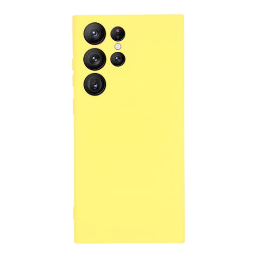 For Samsung Galaxy S23 Ultra 5G Pure Color Liquid Silicone Shockproof Full Coverage Phone Case(Yellow) - Galaxy S23 Ultra 5G Cases by buy2fix | Online Shopping UK | buy2fix