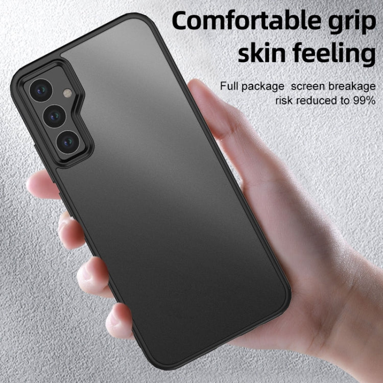 For Samsung Galaxy A34 Armor Clear TPU Hard PC Phone Case(Matte Black) by buy2fix