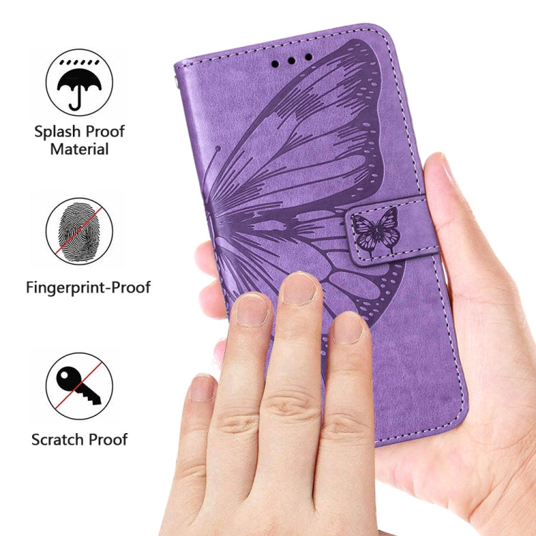 For Infinix Smart 7 X6515 Embossed Butterfly Flip Leather Phone Case(Purple) by buy2fix