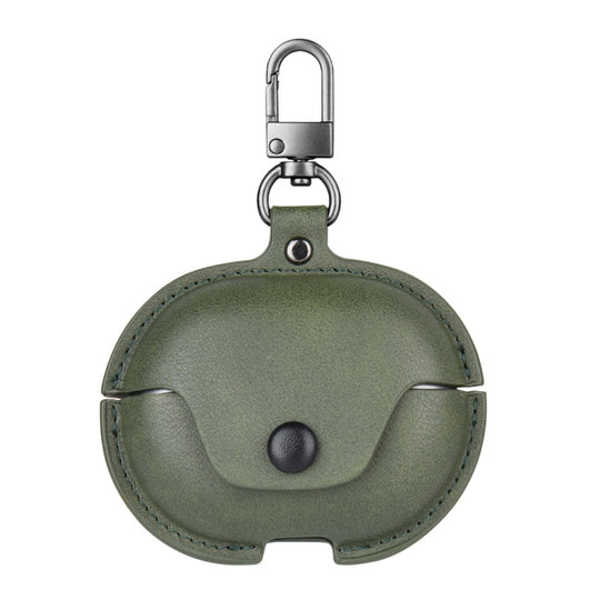 For Huawei FreeBuds Pro 2 Business Leather Earphone Protective Case with Hook(Green)