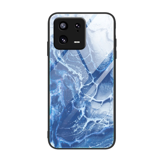 For Xiaomi 13 Marble Pattern Glass Phone Case(Blue Ocean) - Xiaomi Cases by buy2fix | Online Shopping UK | buy2fix