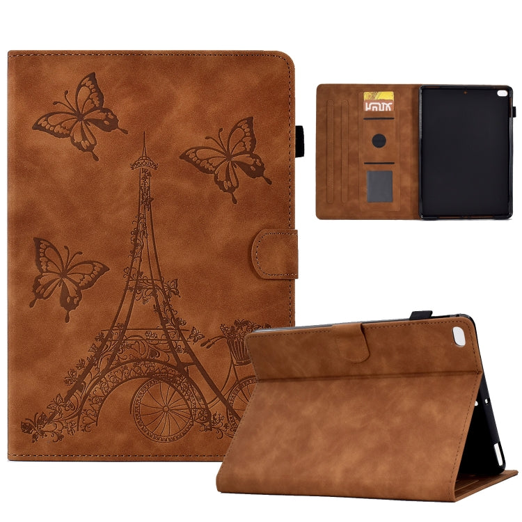 For iPad mini 5 / 4 / 3 / 2 / 1 Tower Embossed Leather Smart Tablet Case(Brown) - iPad mini (2019) / mini 5 Cases by buy2fix | Online Shopping UK | buy2fix